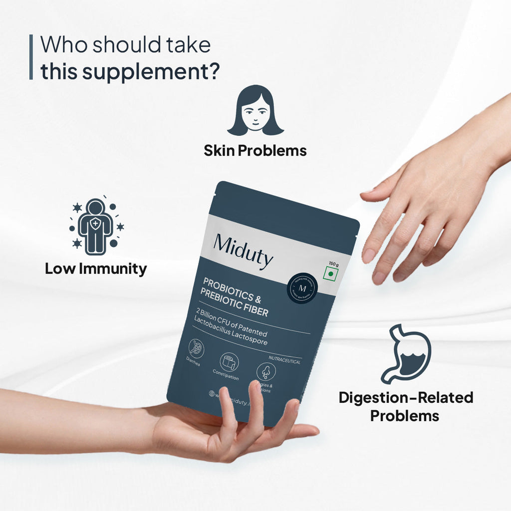 Miduty by Palak Notes Probiotics & Prebiotic Fiber powder - Distacart