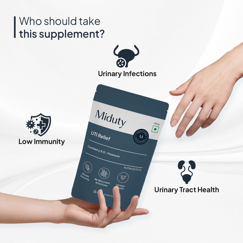 Miduty by Palak Notes UTI Relief with D-Mannose And Cranberry-Vanilla Flavor - Distacart