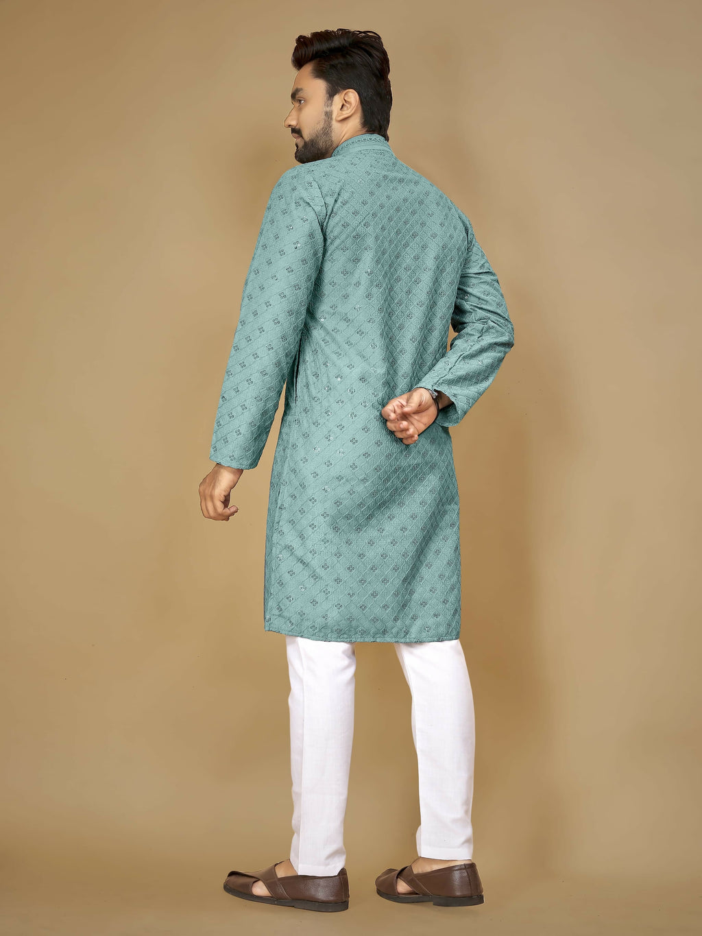 Anaita Sky_Blue Embroidered Rayon Straight Kurta - Distacart