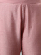 Janasya Mauve Woven Design Kurta with Trousers - Distacart