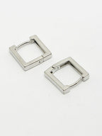 NVR Men's Silver-Plated Geometric Shape Stainless Steel Hoop Earrings - Distacart
