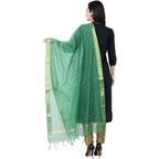 A R SILK VNS Border Buti Fancy Dupatta Green Color Dupatta or Chunni