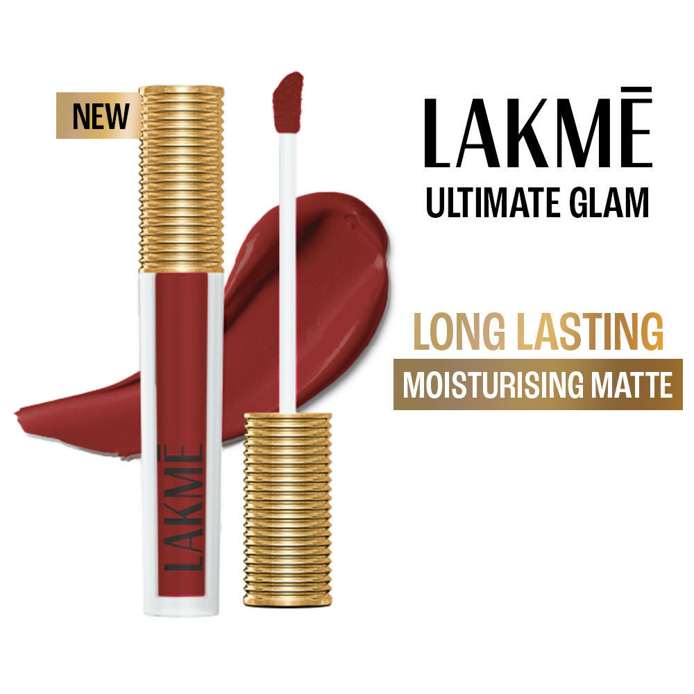 Lakme Ultimate Glam Matte Liquid Lipstick - Crimson Rose