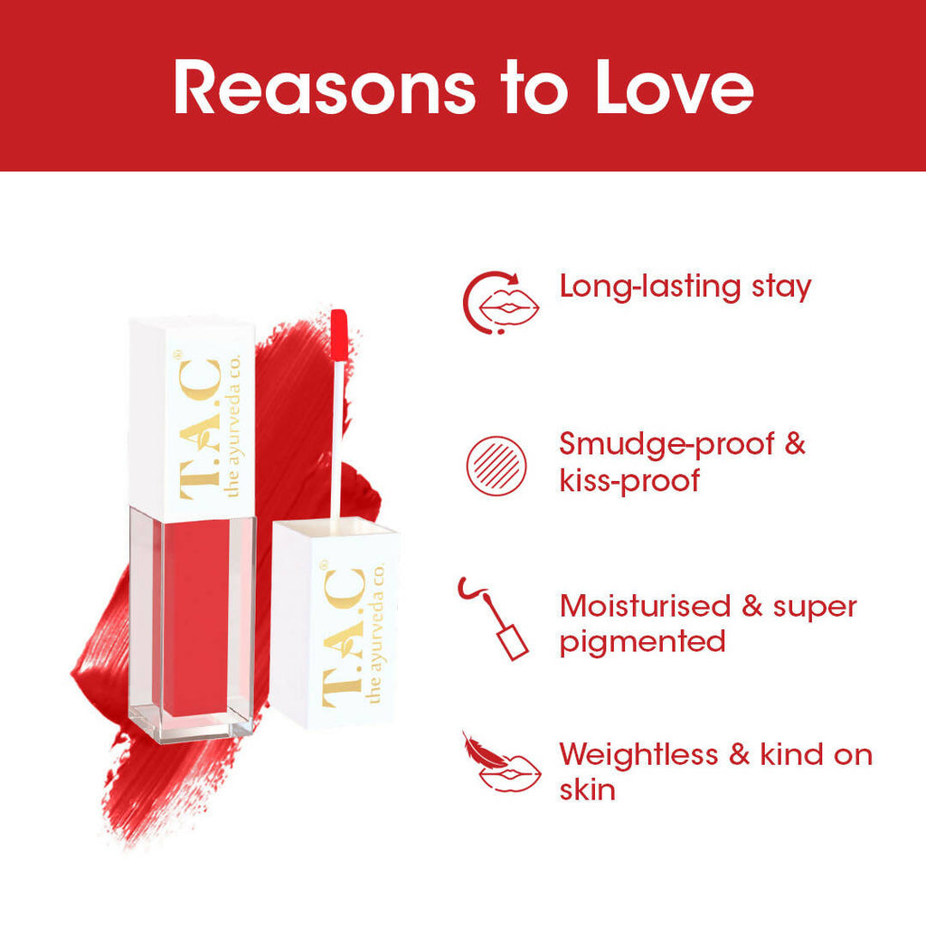 TAC - The Ayurveda Co. Liquid Matte Miss Red Lipstick