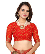 Vamika Red Georgette Printed With Lace Saree (VERA RED) - Distacart