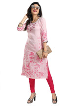 Snehal Creations Pretty Pink Rayon Textured Print Long Kurta For Women - Distacart