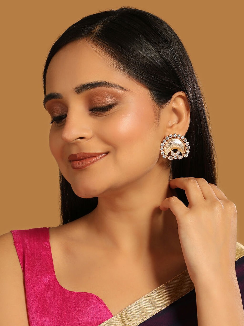 Nuyug 22K Gold Plated Crescent Glow Earrings - Distacart
