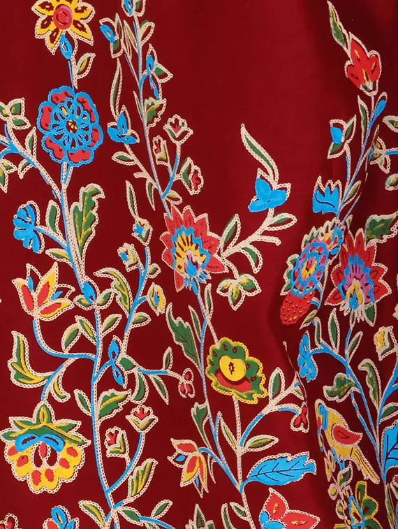 Mominos Fashion Maroon Floral Design Palazzo