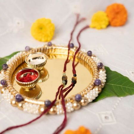 Indianvibez Bodh Crystal Pooja Thali