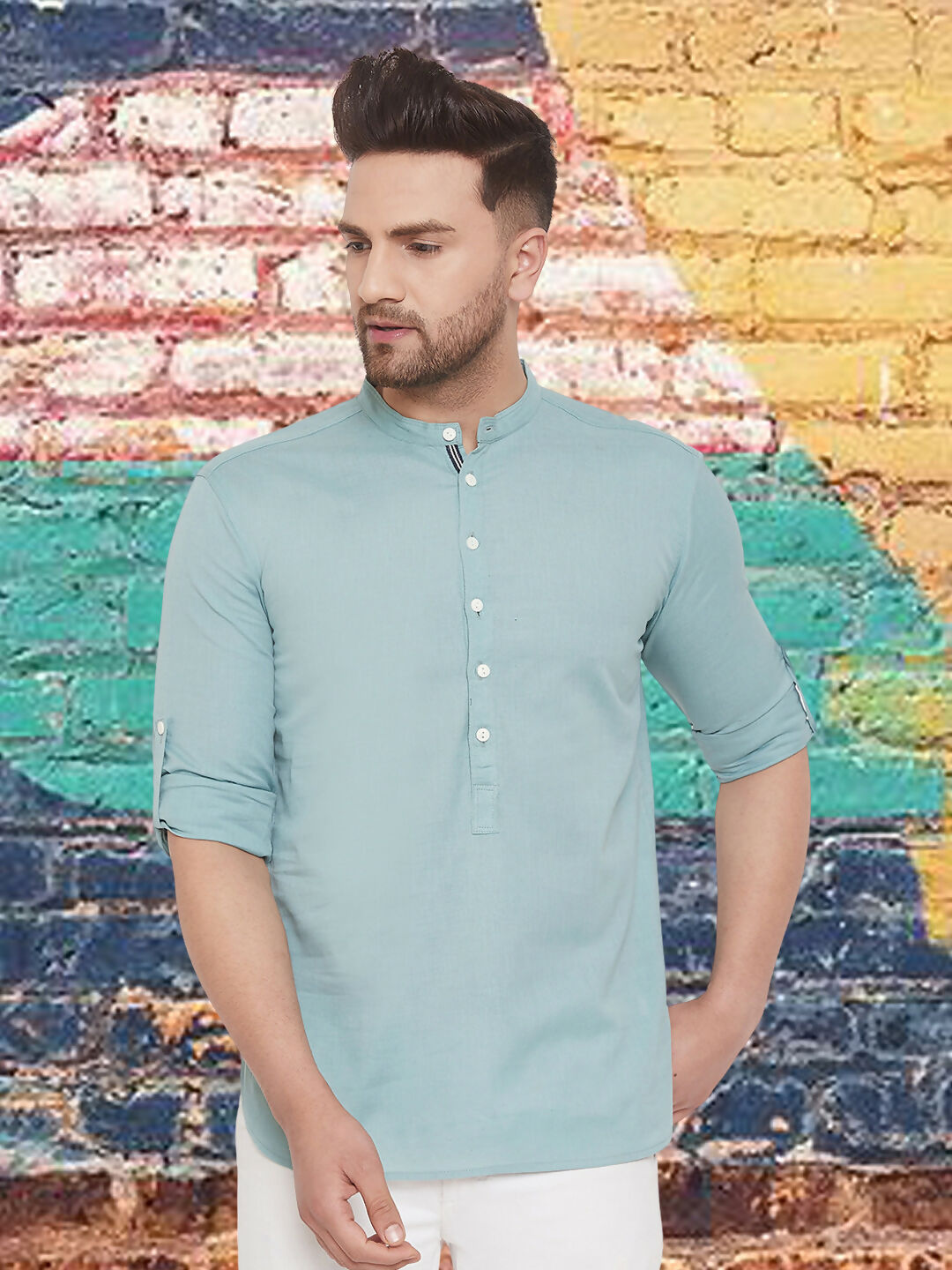 Even Apparels Men's Pure Cotton Green Kurta