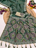 Vastranavya Morpeach Muga Cotton Meenakari & Azarakh Pallu Saree with Contrast Blouse - Distacart