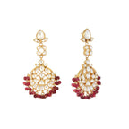 Nuyug 22K Gold Plated Serenoor Ruby Kundan Chandbali Earrings - Distacart