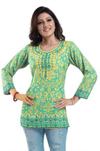 Snehal Creations Fabulous Lime Green Summer Cool Printed Tunic