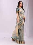 Shree Shyam Fashion Organza Green Saree - Distacart