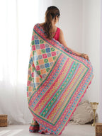 Designer Partywear Georgette Muiti Fancy Saree-Durga