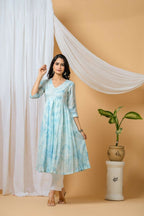 Joban Fashion Blue Tie & Dye Kurta Pant Set - Distacart