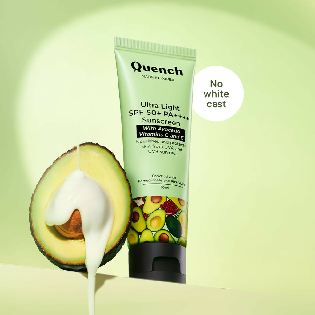 Quench Vitamin E Ultra Light SPF 50+ PA++++ Sunscreen for Glowing Skin - Korean Skincare - Distacart