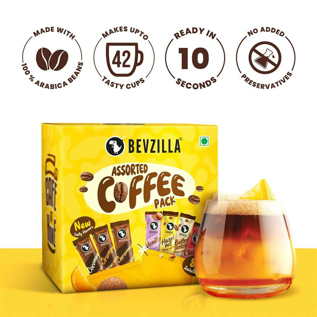 Bevzilla 84 Sachets Assorted Coffee Powder Box - Distacart