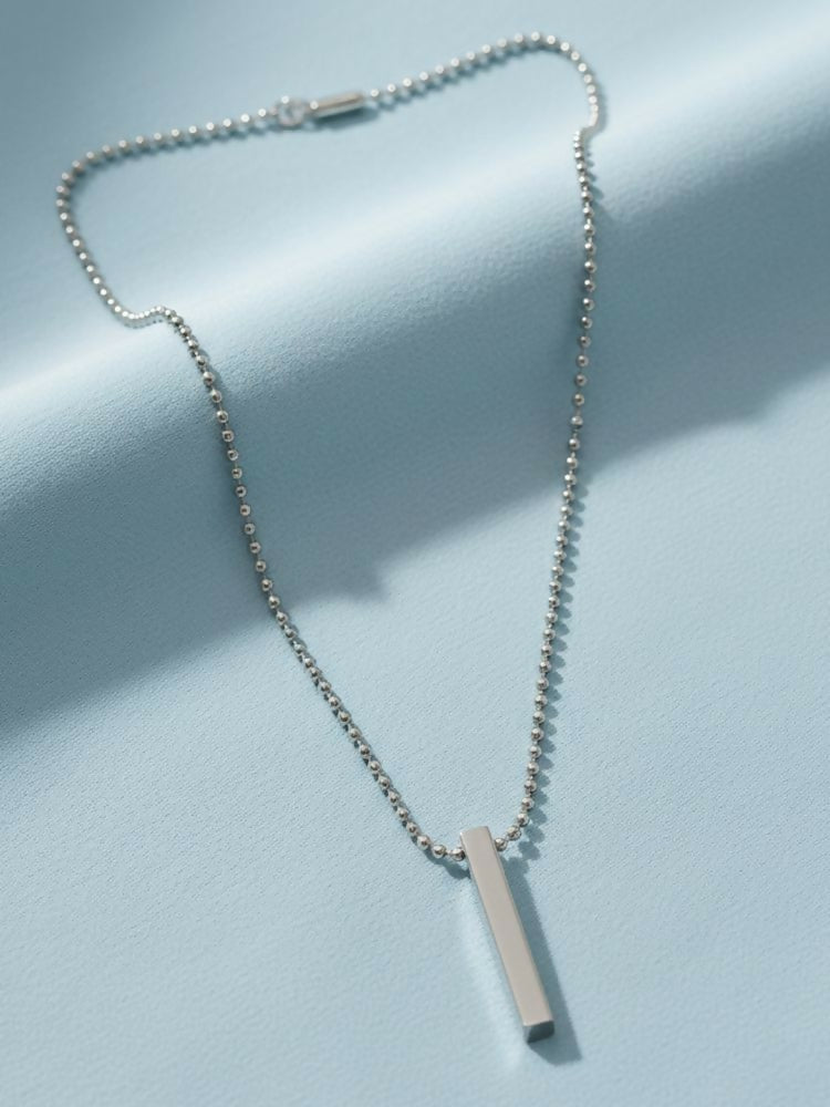 NVR Men's Silver Plated Chain With Pendant
