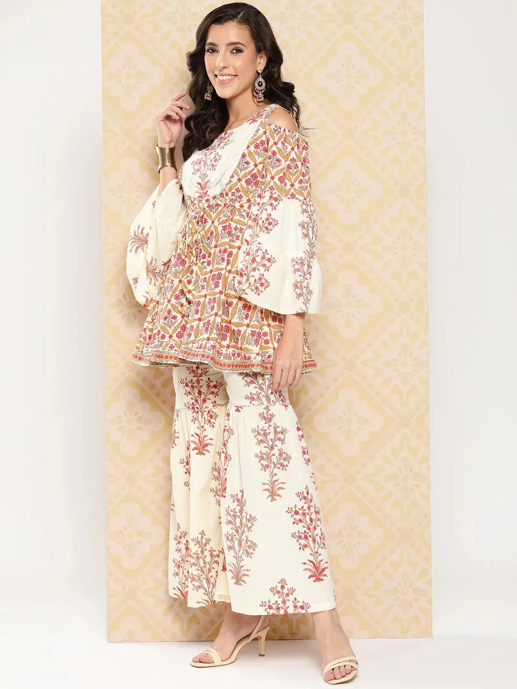Yufta Women Printed Pure Cotton Ethnic Co-Ords
