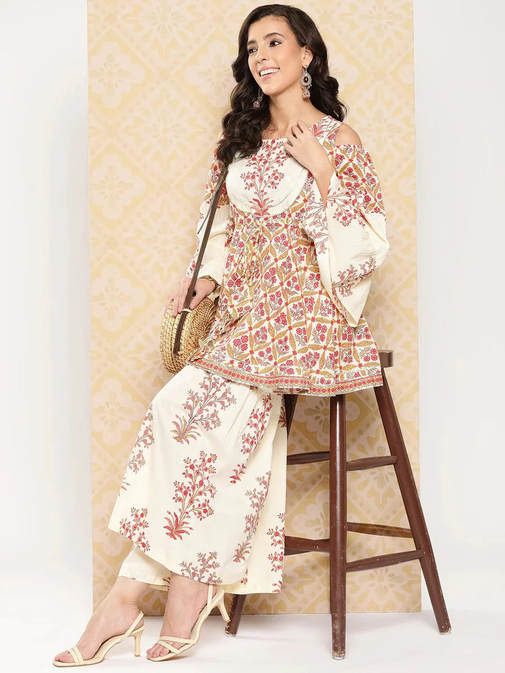 Yufta Women Printed Pure Cotton Ethnic Co-Ords