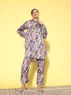 Yufta Women Printed Shirt with Trousers