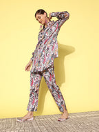 Yufta Women Printed Shirt with Trousers