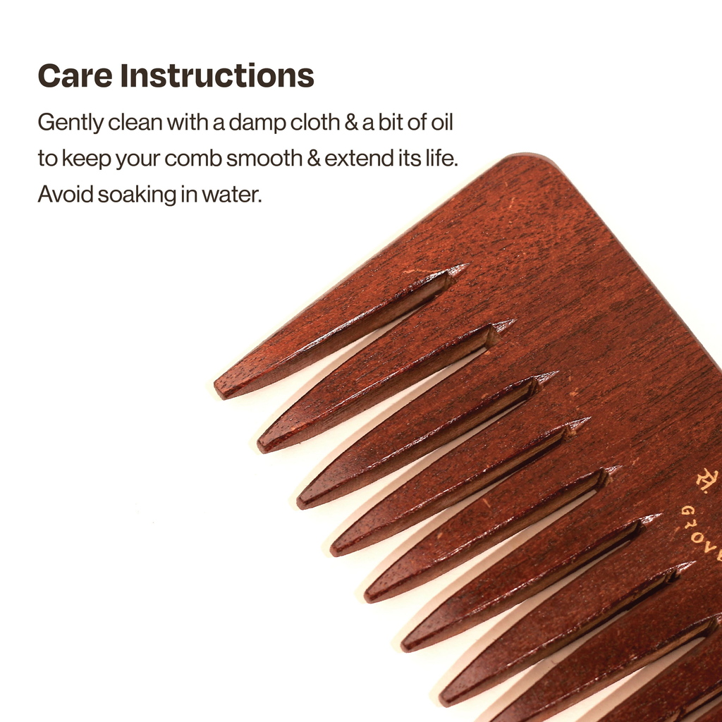 Sacred Grove Wide Tooth & Detangling Teak Wood Comb