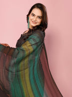 Attractive These Party Wear Ready To Wear Saree - Green