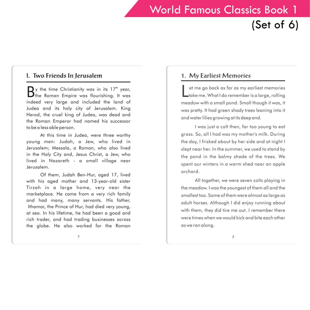 World Famous Classics Book 1 (Set of 6)| Ages 8-15 Year - Distacart