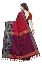 Vamika Banarasi Jacquard Weaving Red Saree (DHONI RED)
