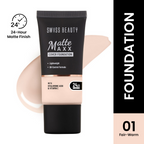 Swiss Beauty Matte Maxx Cover Foundation - 1 Fair Warm