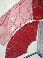 Jyoti Fashion Gorgeous Gajri Red 5MM Ton To Ton Red Thread Embroidery Faux Georgette Lehenga Choli with Dupatta