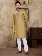 Anaita Chiku Linen Silk Straight Kurta