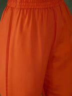 The52 Orange Women's Gorgeous Embroidered Chinon Fabric Flared Kurta Pant and Dupatta Set - Distacart