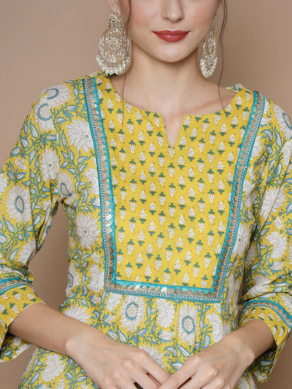 Myshka Women's Yellow A-Line Kurta & Salwar With Dupatta