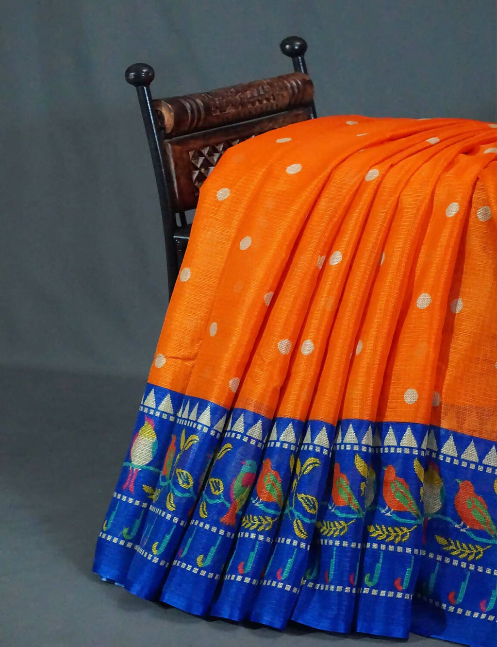 Dark Orange Colored with Buttes Semi Silk Kota Saree By Gayathri Reddy Designer Studio