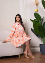 Juniper Lamora Orange Leaf Breeze Shirt Dress - Distacart