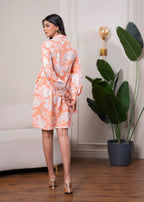 Juniper Lamora Orange Leaf Breeze Shirt Dress - Distacart