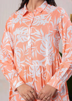 Juniper Lamora Orange Leaf Breeze Shirt Dress - Distacart