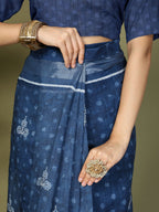 Shree Shyam Fashion Cotton Blue Saree - Distacart