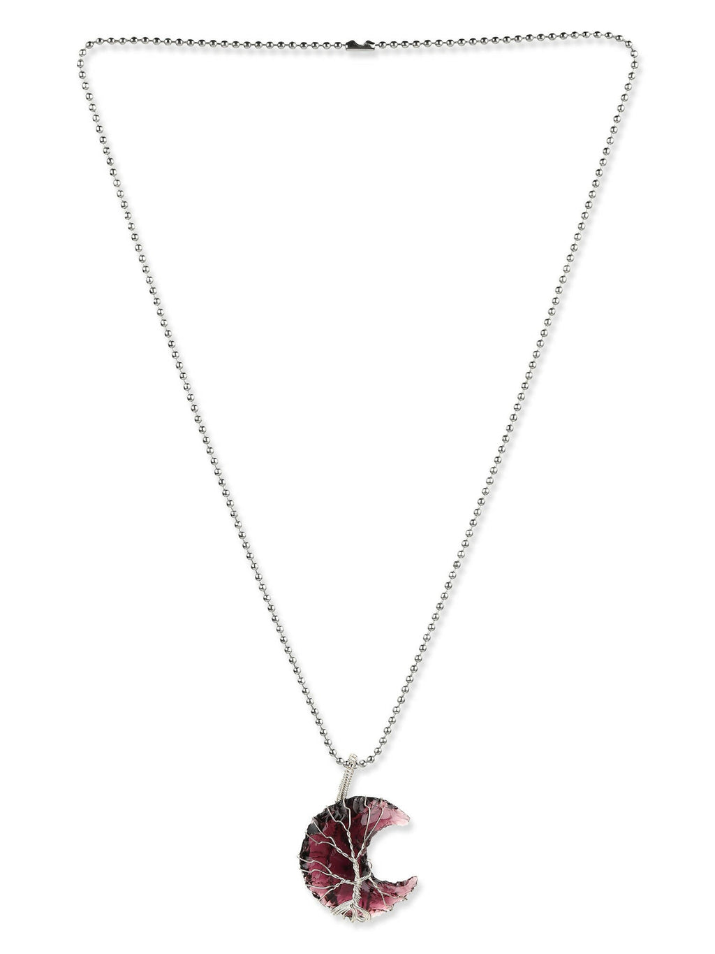 Women's Silver-Toned Purple Silver-Plated Handcrafted Chain - Ruby Raang - Distacart
