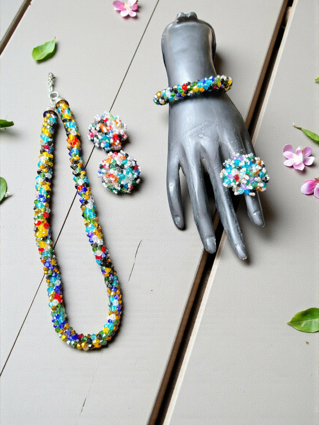 Inhanns Rangshine 4-In-1 Crystal Glam Set - Handmade - Multicolor