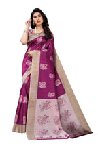 Vamika wine Printed Art Silk Saree