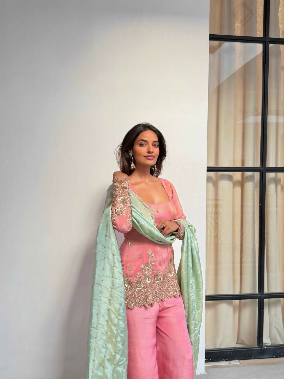 Teeya Creation Pink Color Heavy Shimmer Silk Embroidery Work Party Wear Suit - Distacart