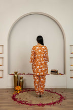 Joban Fashion Peach Hand Block Print Cotton Kurta Set - Distacart