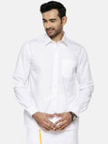 Ramraj Cotton Mens Full Sleeve Formal 100 % Cotton White Shirt