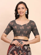 Shree Shyam Fashion Linen Cotton Maroon Saree - Distacart