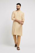 Ethnic India Beige Men's Kurta Ethnic Motifs