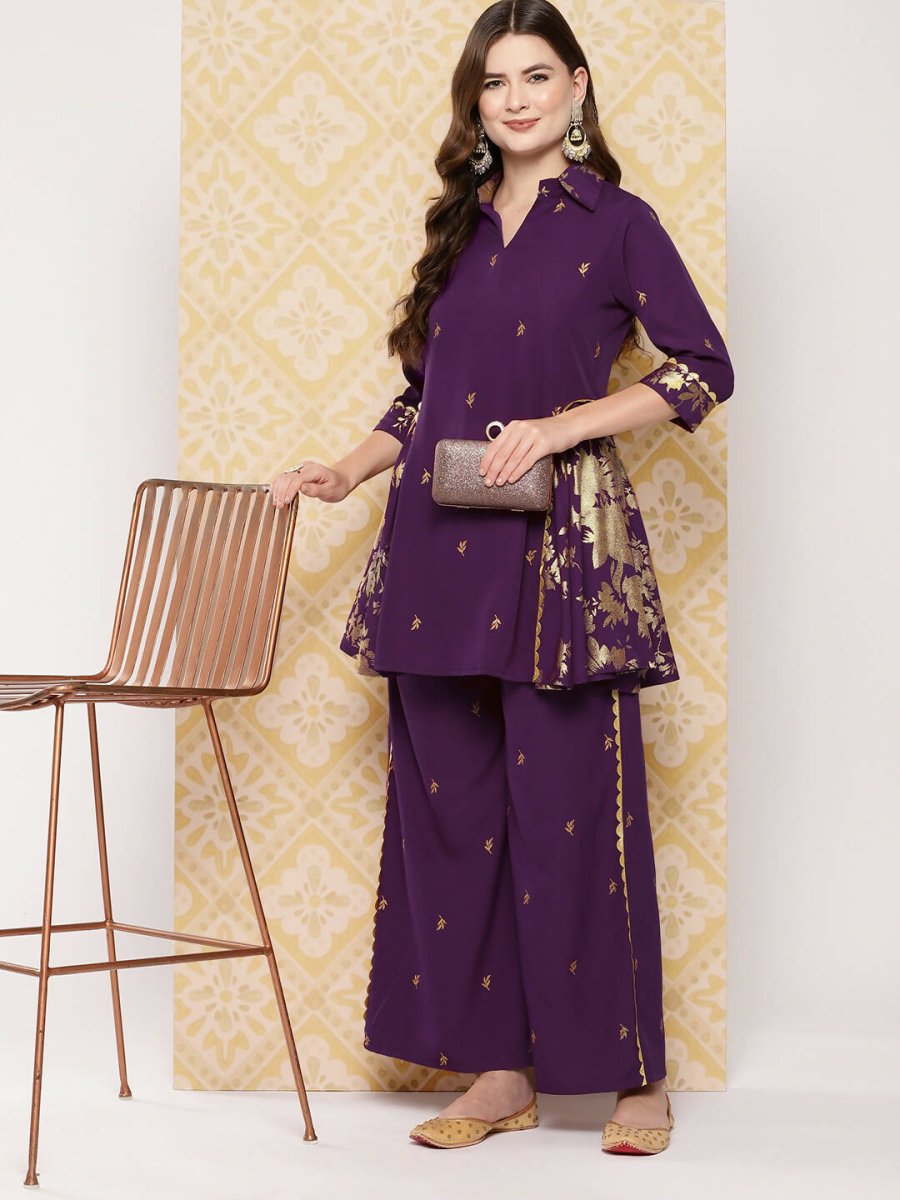 Ahalyaa Women's Traditional Wear Co-ods - Burgundy - Distacart